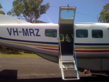 transport to Dunk Island: a small plane