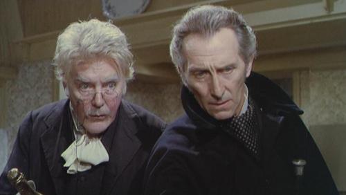 Thorley Walters and Peter Cushing in Frankenstein Created Woman