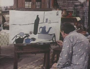 Tony Hancock at his easel in The Rebel