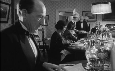 Michael Hordern at breakfast in Whistle and I'll Come to You